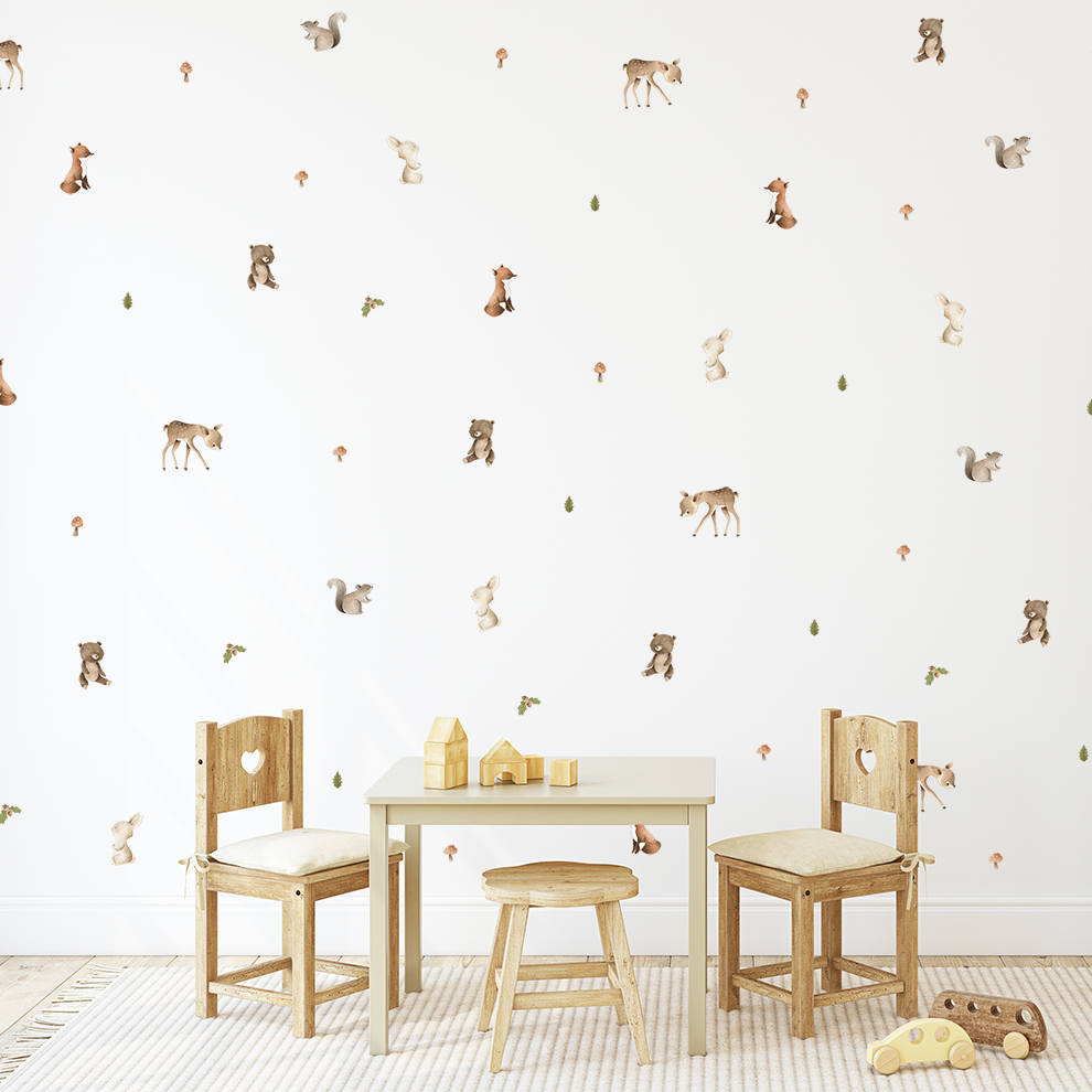 sticker animaux foret repetition douce