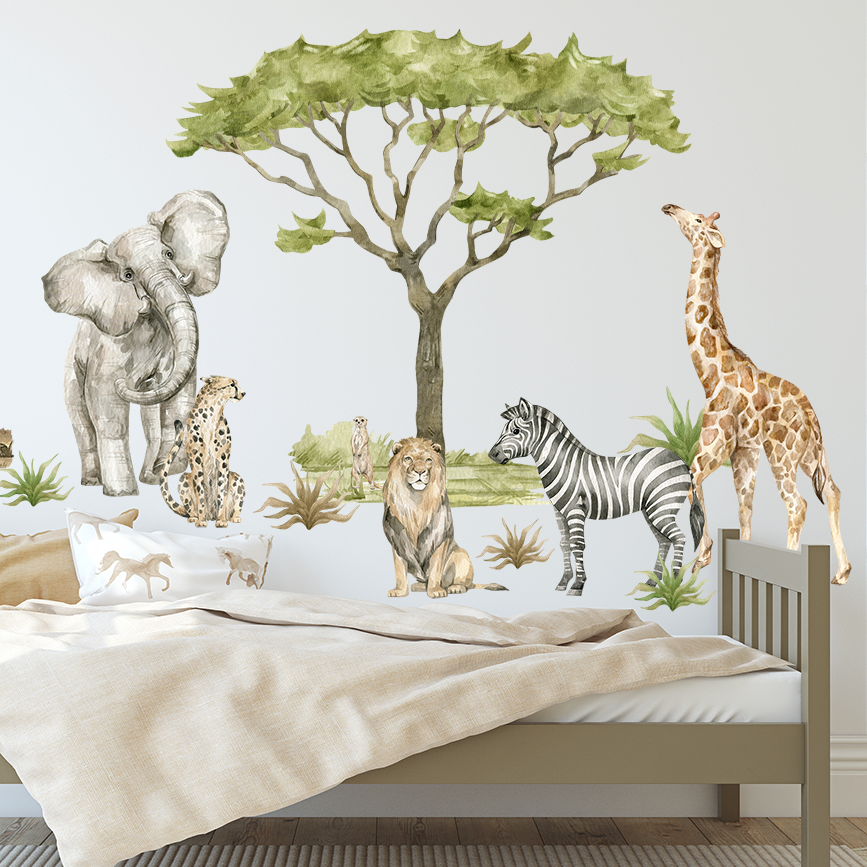 stickers safari enfant savane xl chambre bebe