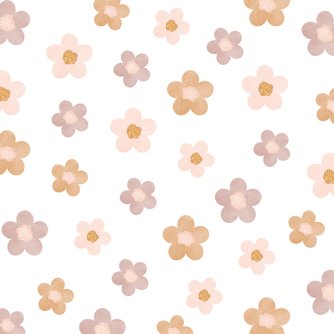 stickers muraux fleurs pastel motif bohème enfant