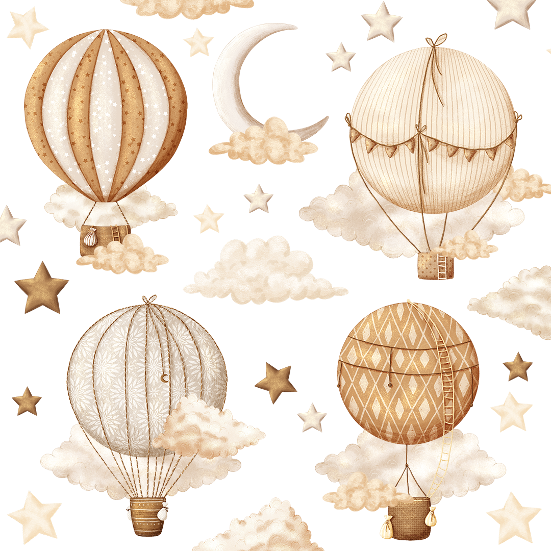 montgolfieres murales autocollantes chambre bebe