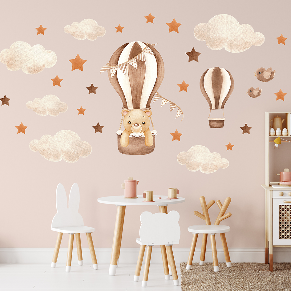 ours ballon decoration murale bebe