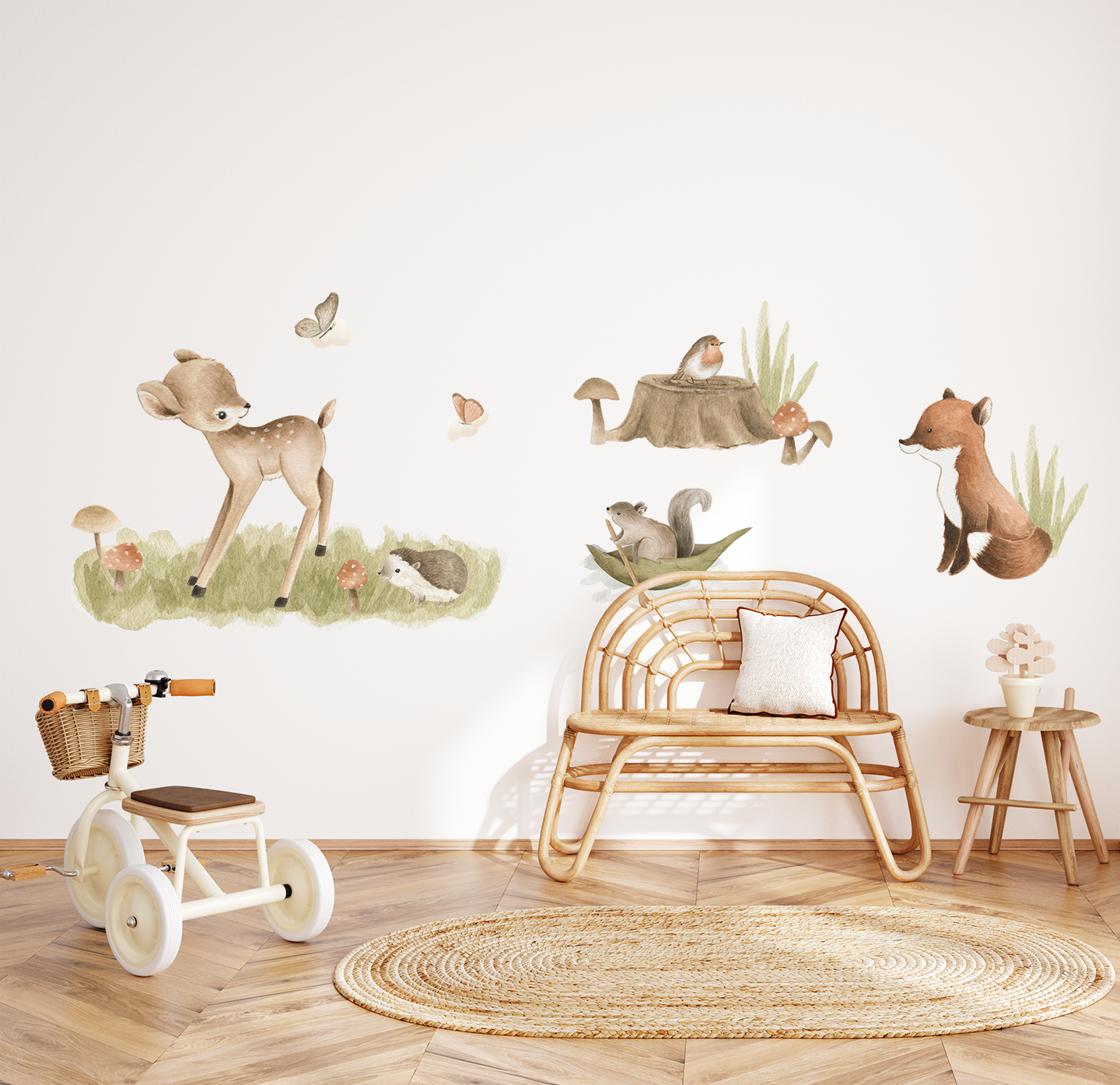 sticker renard chambre enfant foret