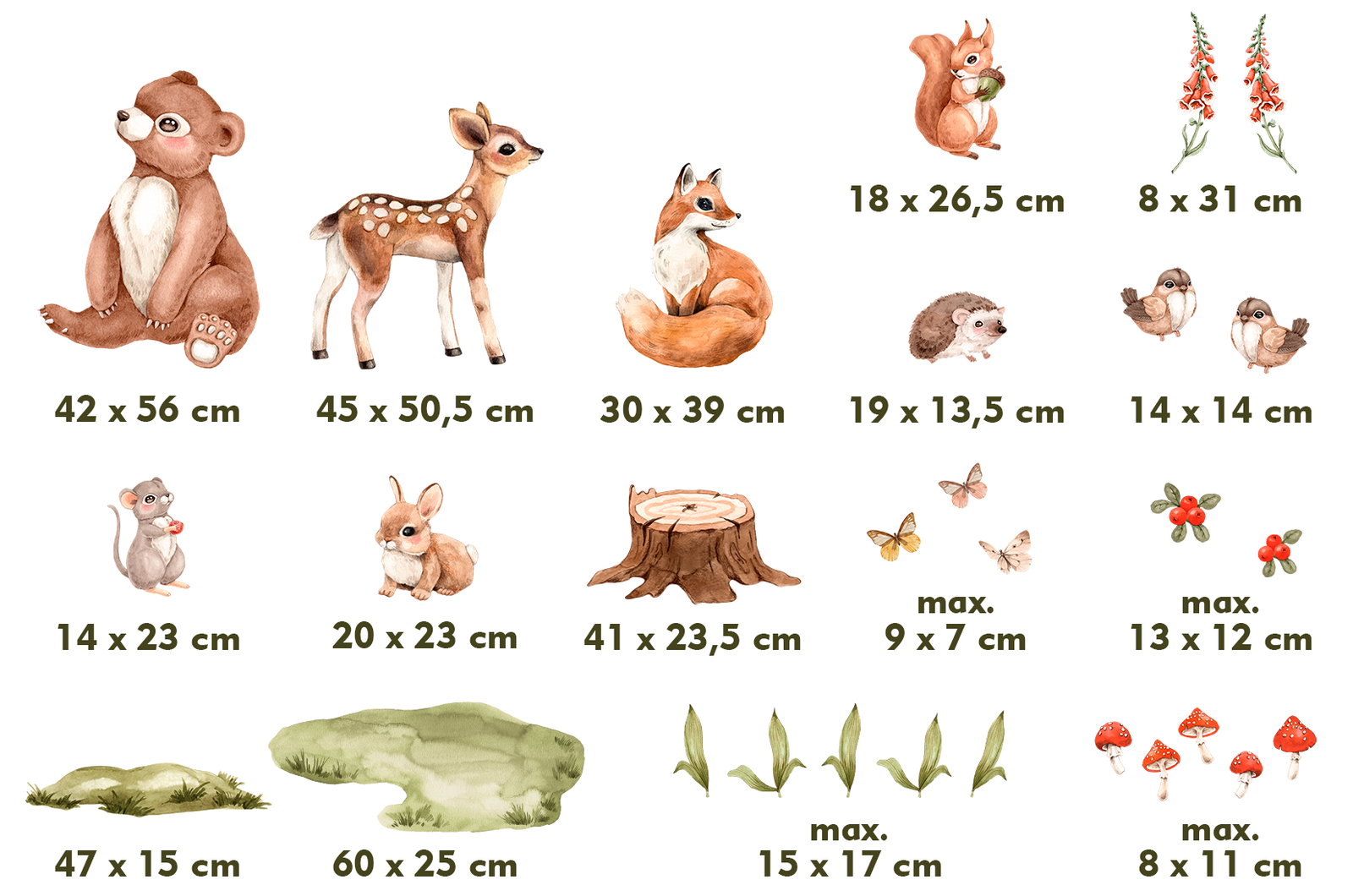 sticker lapin foret chambre bebe