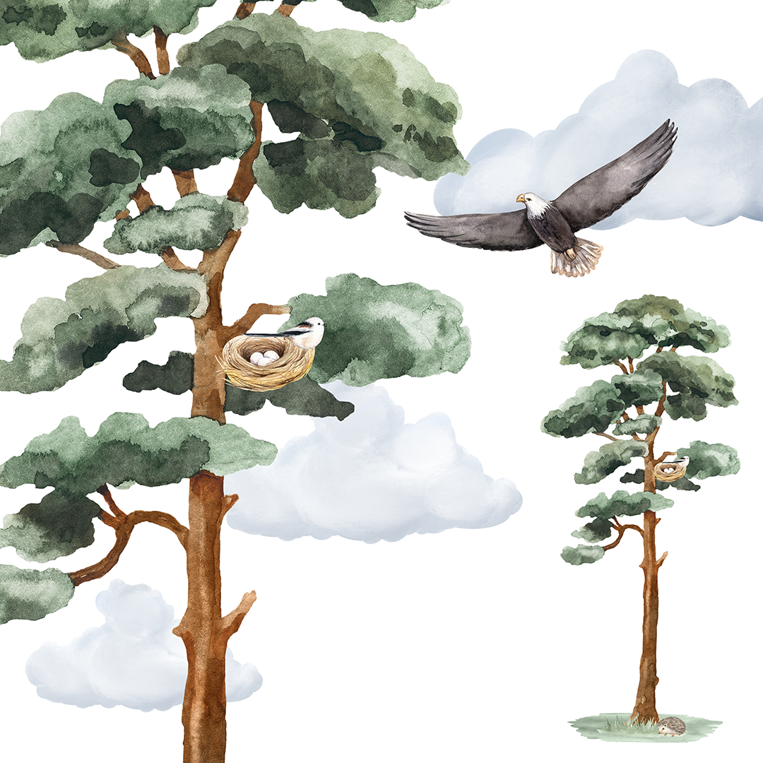 grand arbre mural chambre enfant style nature