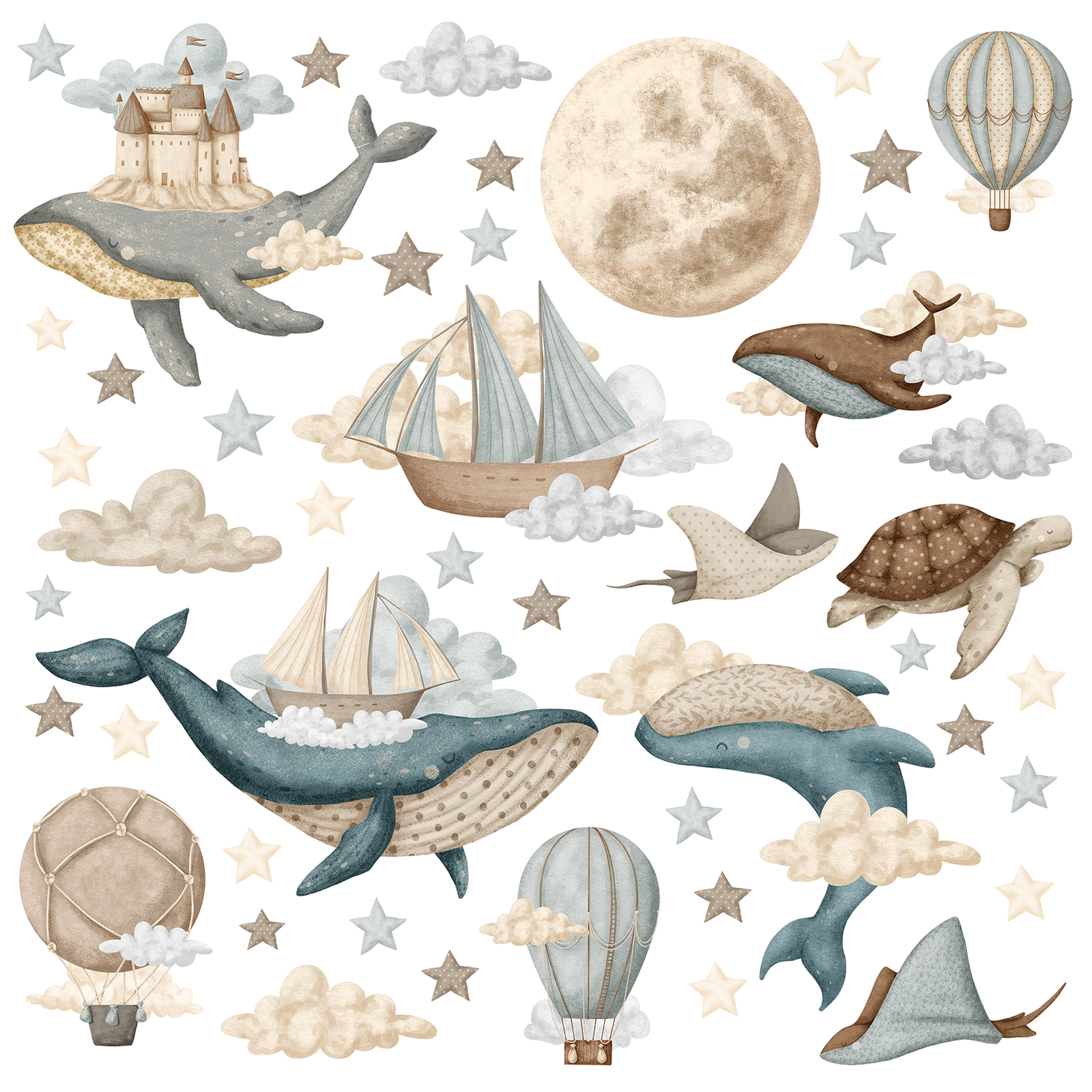 stickers muraux océan grand format chambre bébé