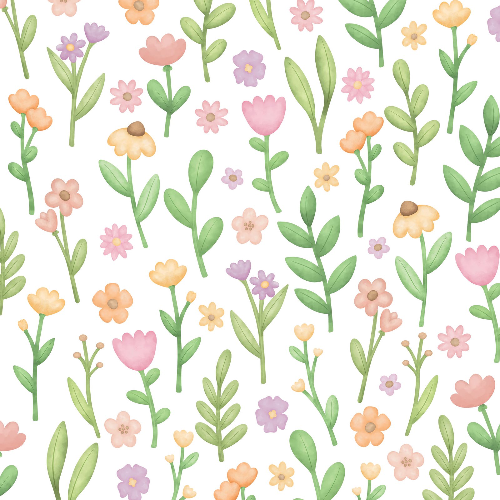 stickers muraux fleurs aquarelle décoration murale chambre enfant