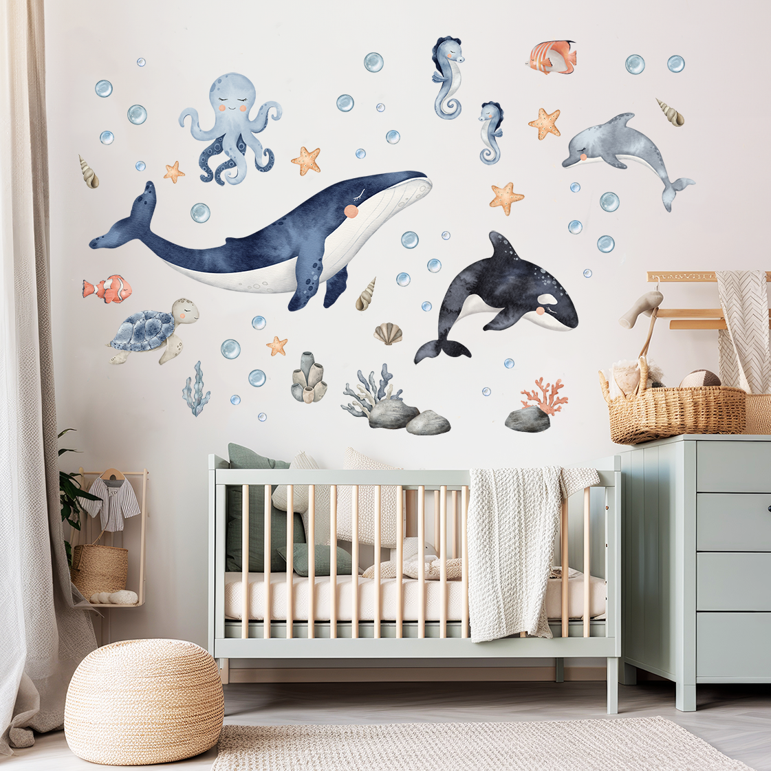 décoration murale océan chambre bébé douce et naturelle