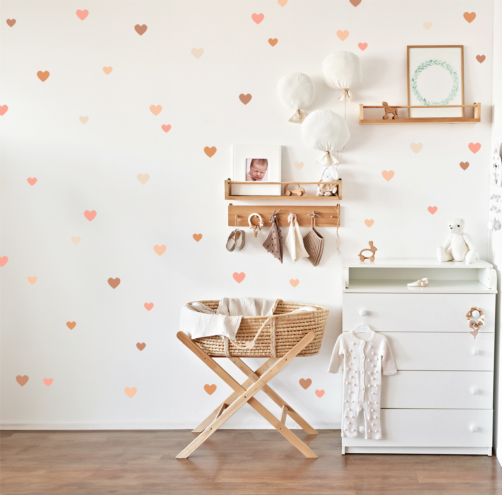 stickers coeurs terracotta tailles variees