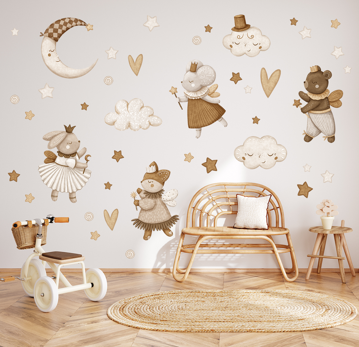 stickers animaux féeriques bohème chambre bébé