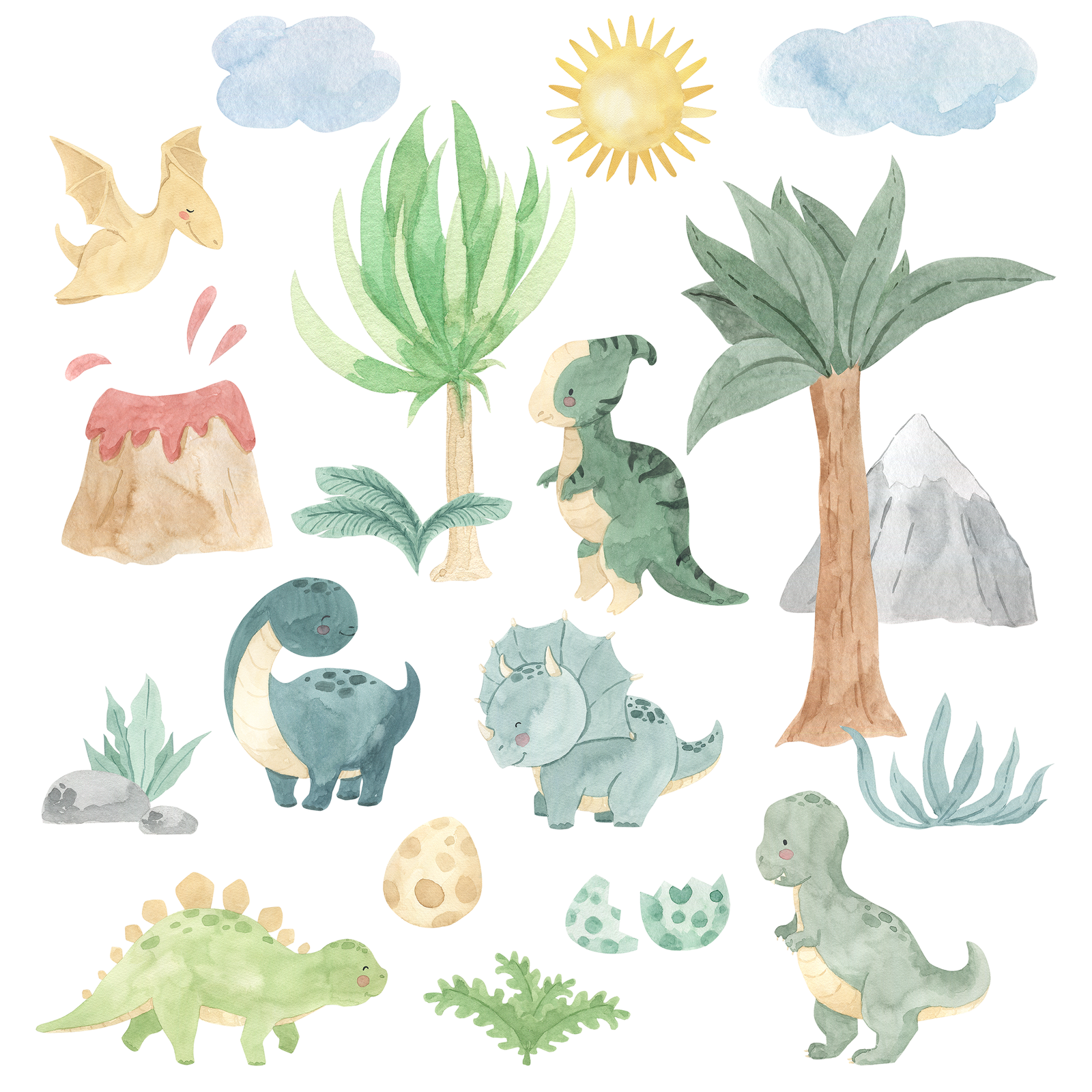 stickers muraux petits dinosaures enfant