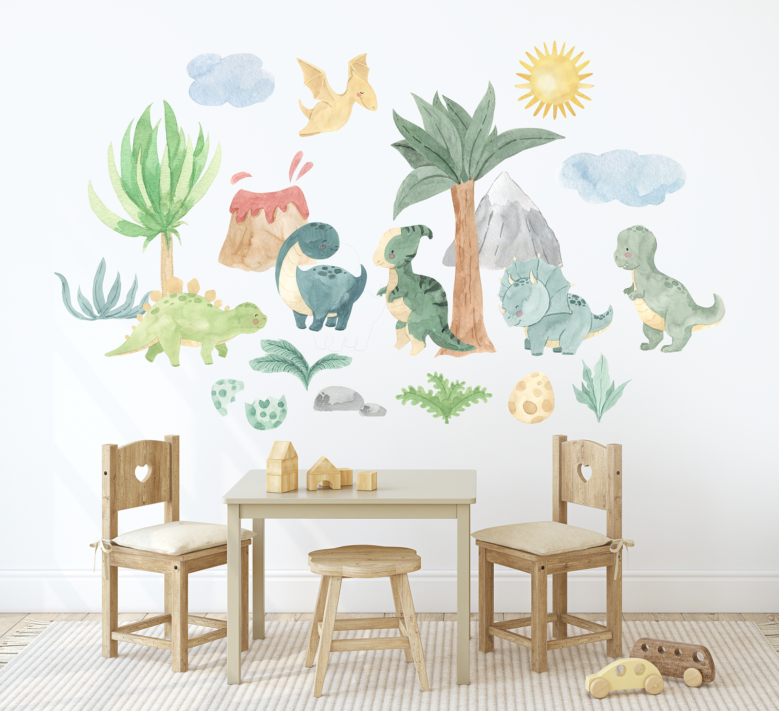 decoration murale dinosaures doux enfant