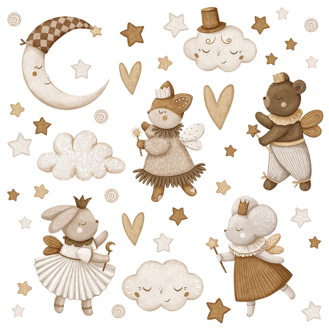 stickers muraux animaux magiques bohème enfant