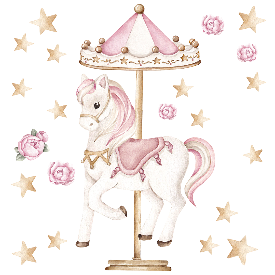 cheval carrousel pastel chambre enfant