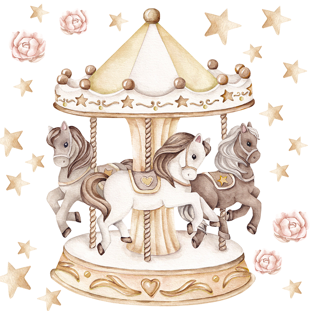 stickers muraux carrousel luxe enfant