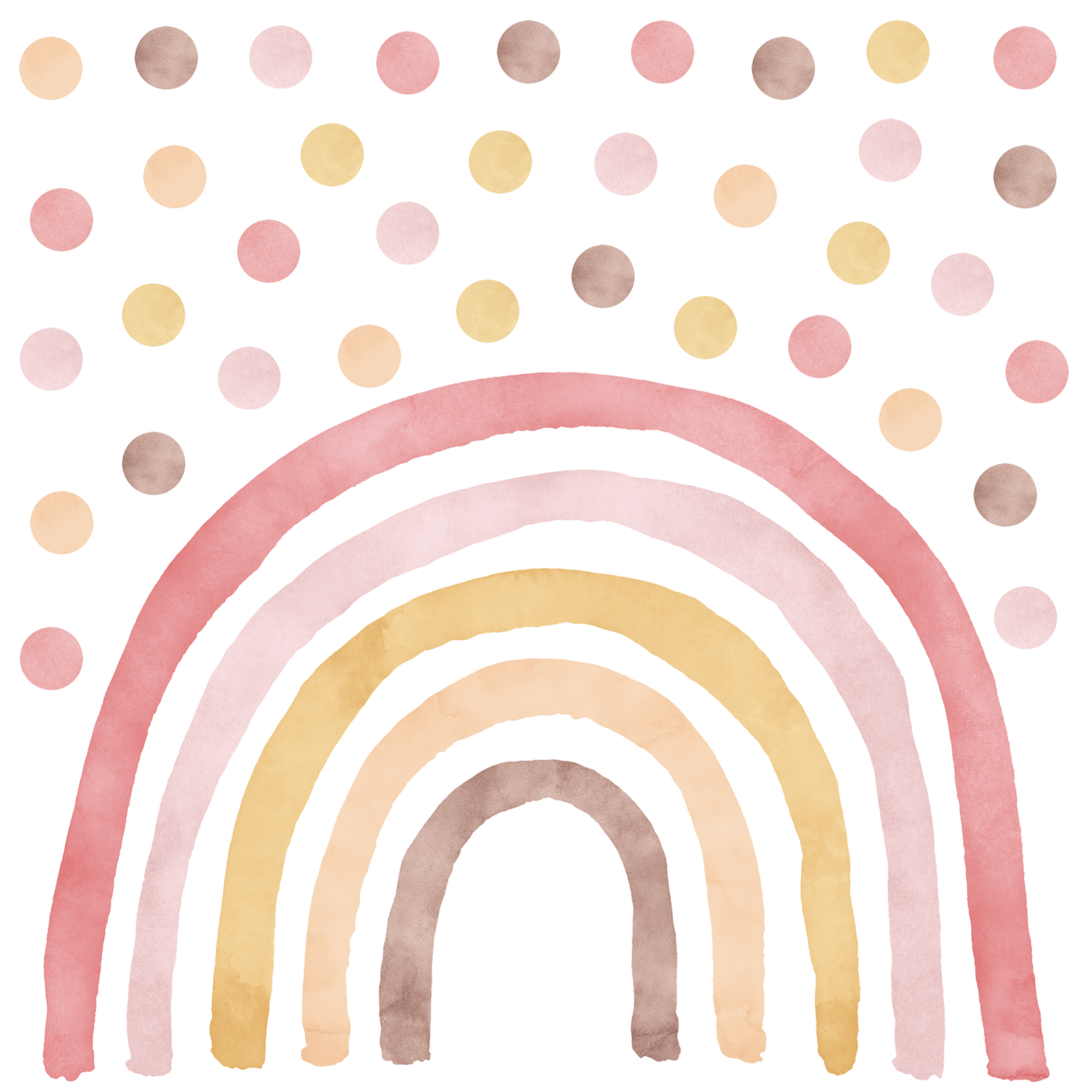 stickers muraux arc-en-ciel rose et jaune chambre enfant
