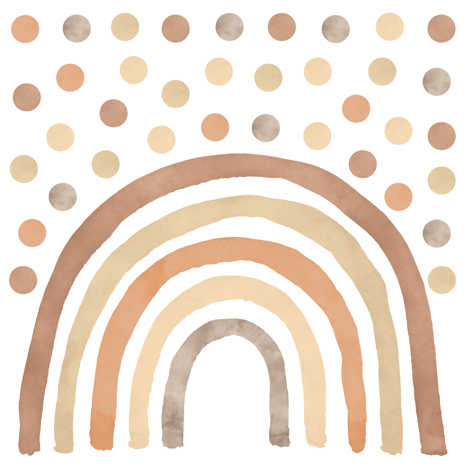 arc-en-ciel brun avec pois décoration murale