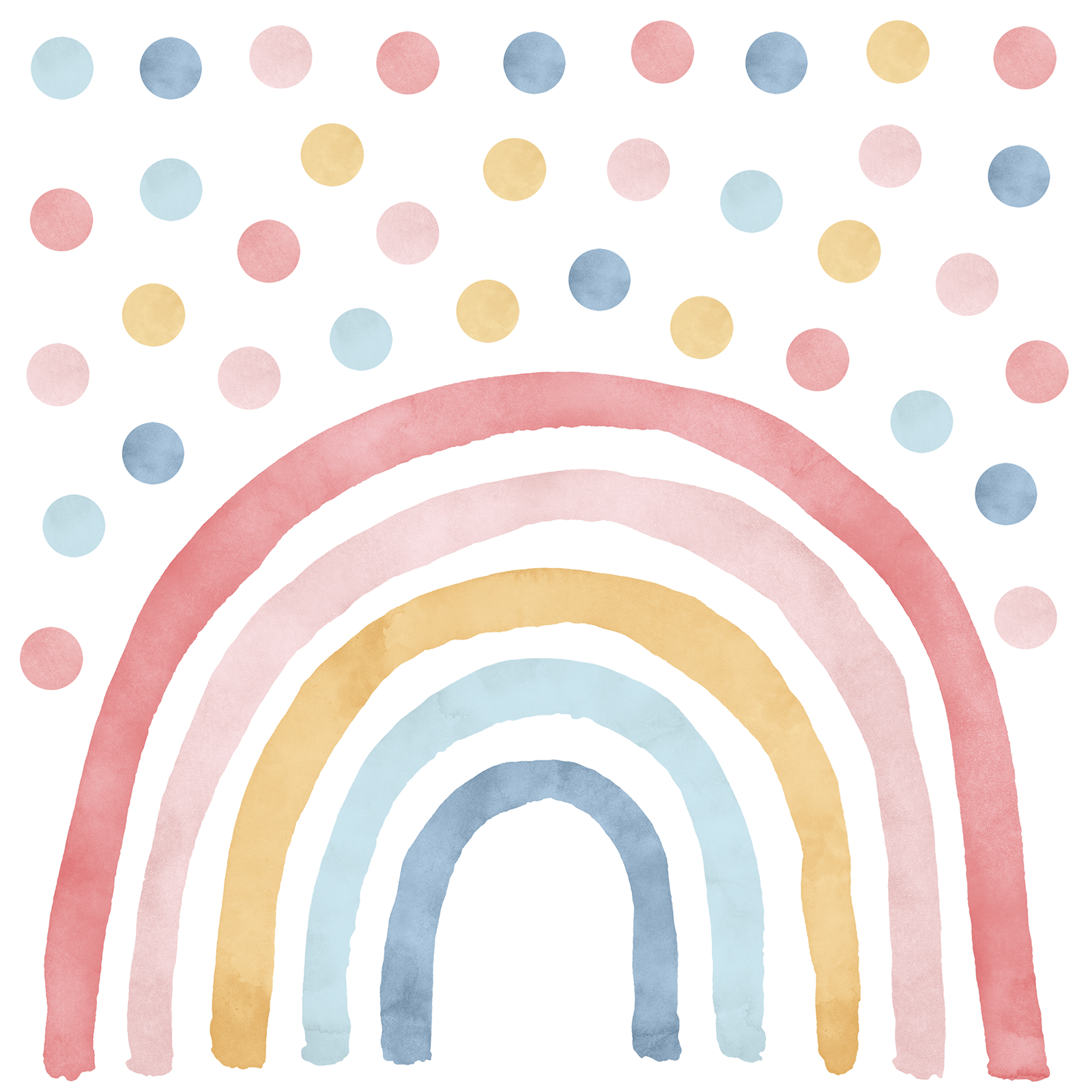 arc en ciel bébé rose bleu mur