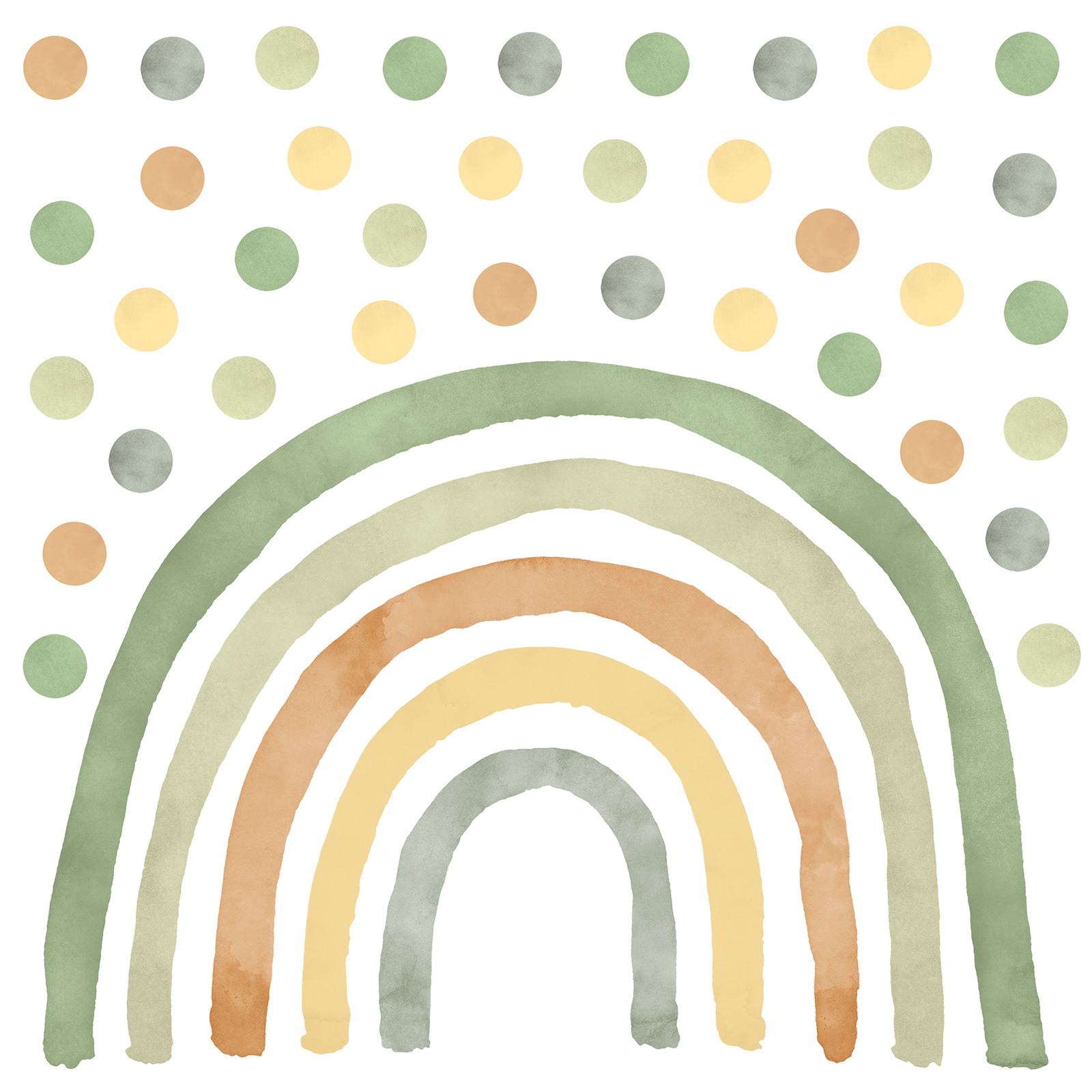 décoration murale enfant arc-en-ciel vert naturel