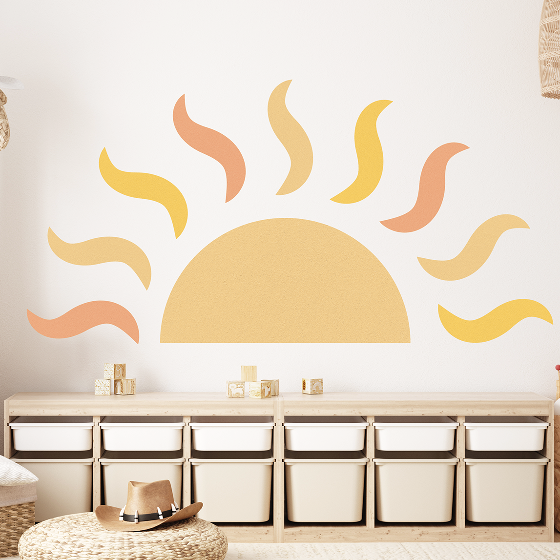 decoration murale soleil pastel
