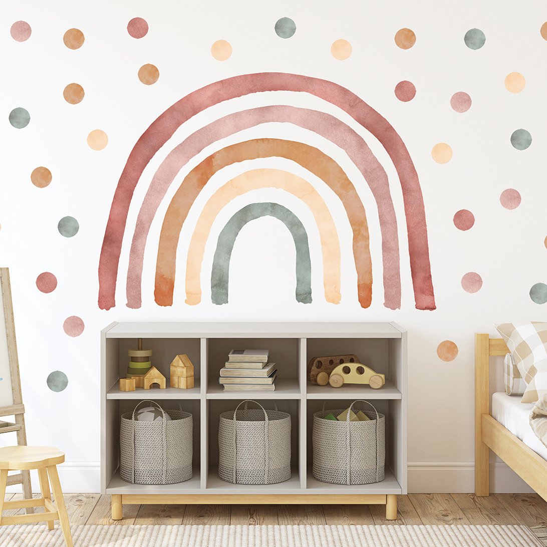 déco murale chambre enfant arc en ciel couleurs naturelles