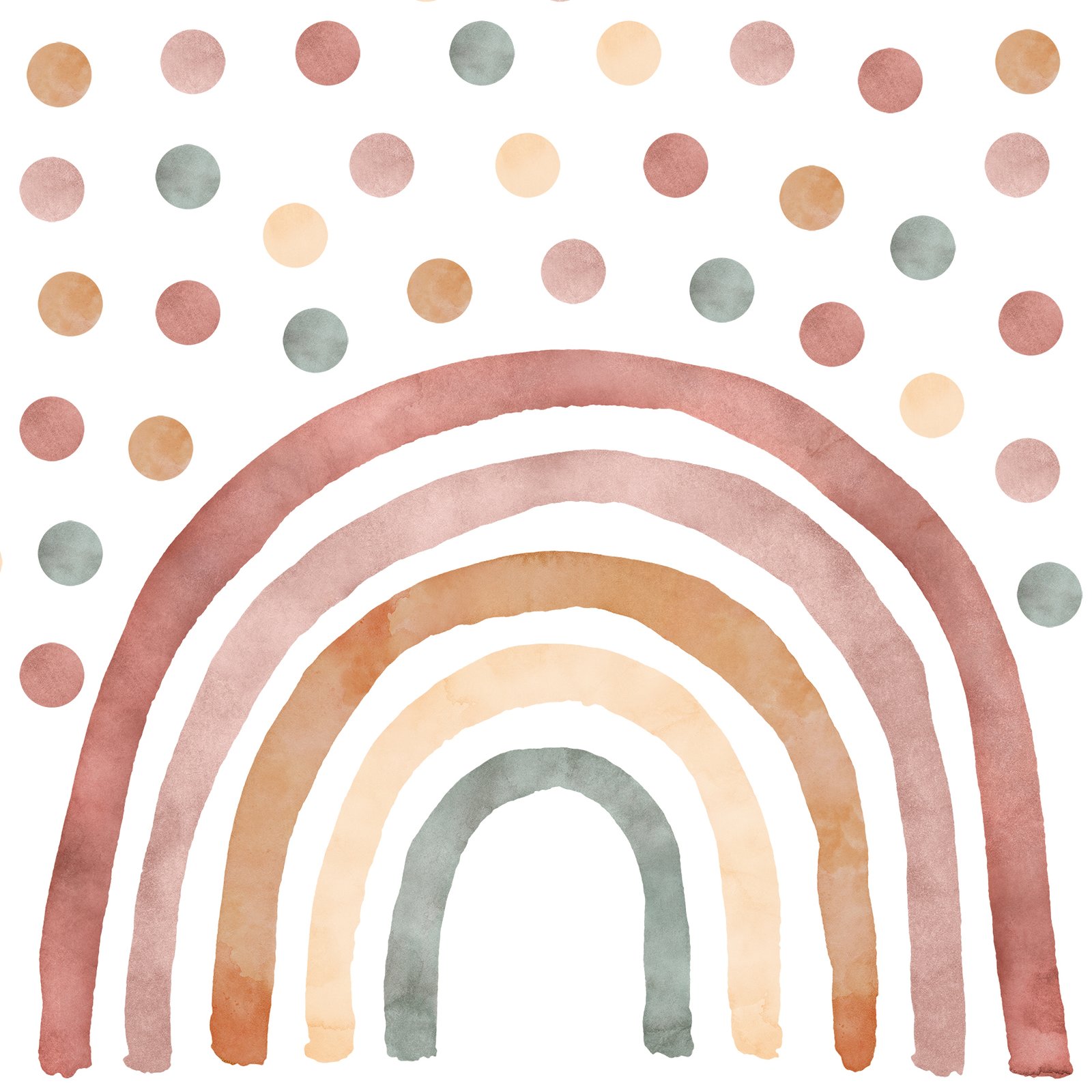 arc en ciel mural boho chambre enfant tons naturels