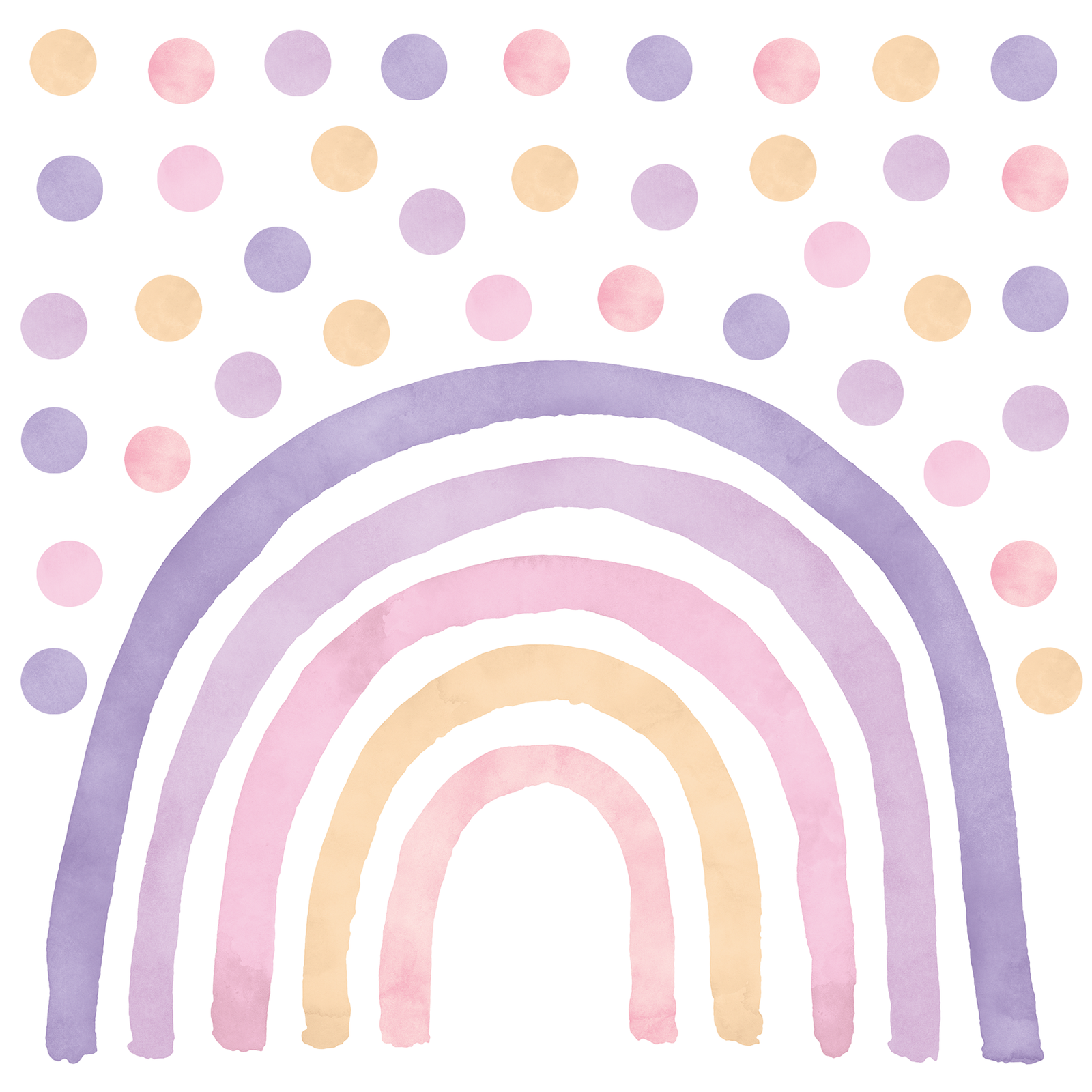 déco murale enfant arc-en-ciel violet rose doux