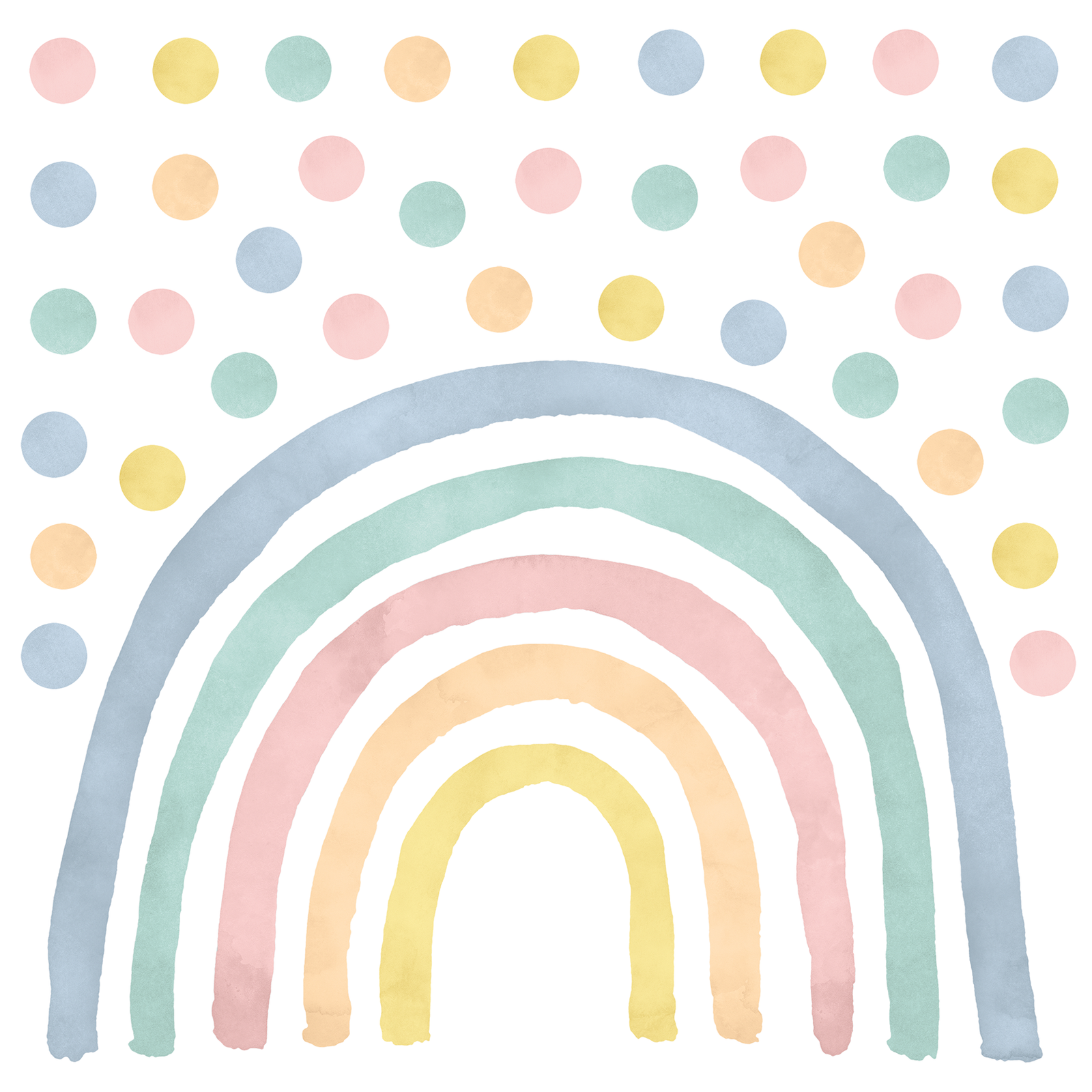 stickers muraux arc-en-ciel pastel bohème