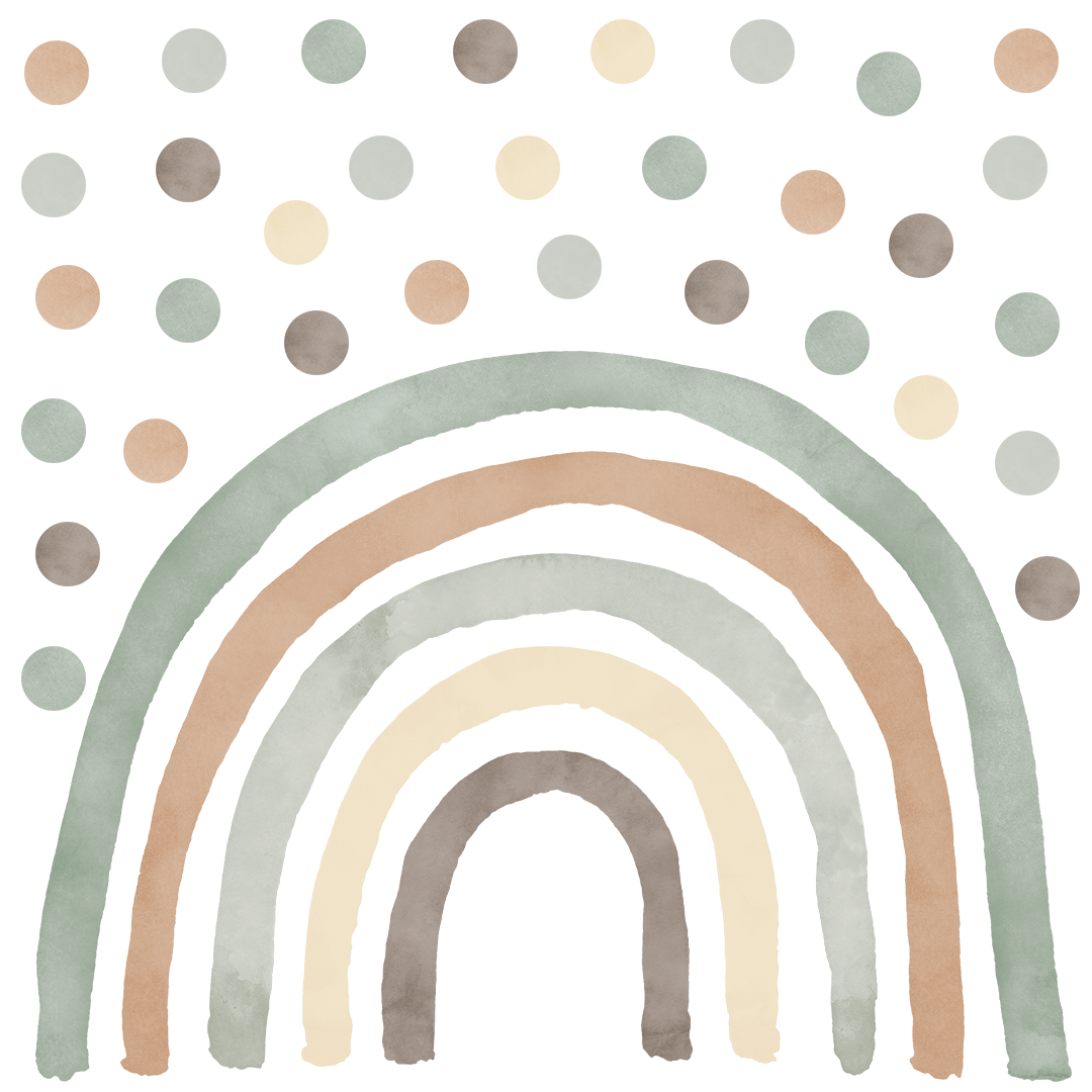 arc-en-ciel vert sauge brun chambre bébé