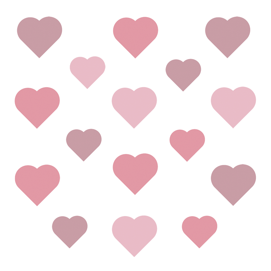 deco murale coeurs roses doux