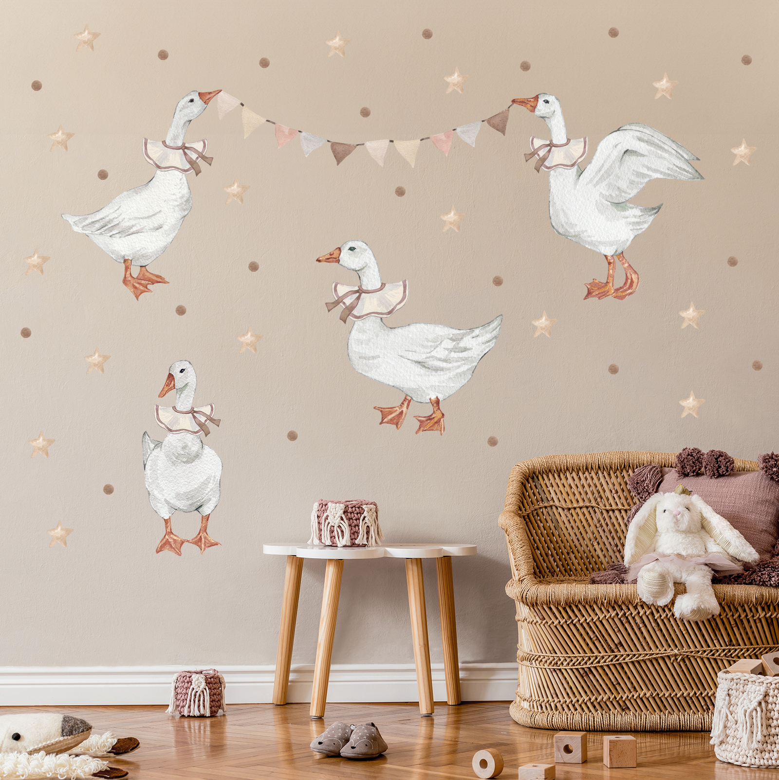 stickers muraux oies chambre enfant style bohème