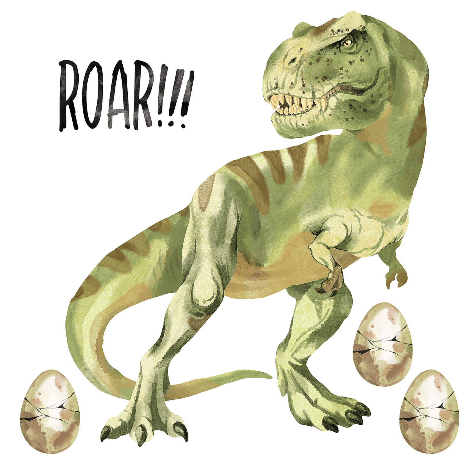 sticker dinosaure tyrannosaure aquarelle